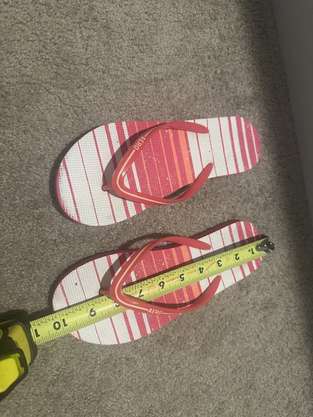 Aeropostale Pink Striped Flip Flops Size Unknown